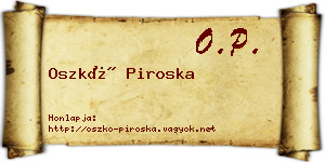 Oszkó Piroska névjegykártya