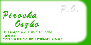 piroska oszko business card