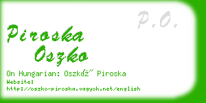 piroska oszko business card